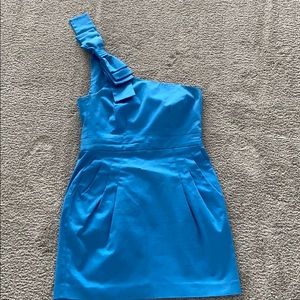 Blue French Connection One Shoulder Cocktail Dress
